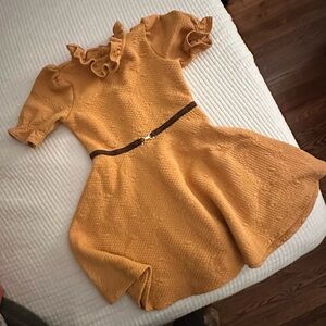 Janie & Jack Quilted Jacquard Puff Sleeve Dress